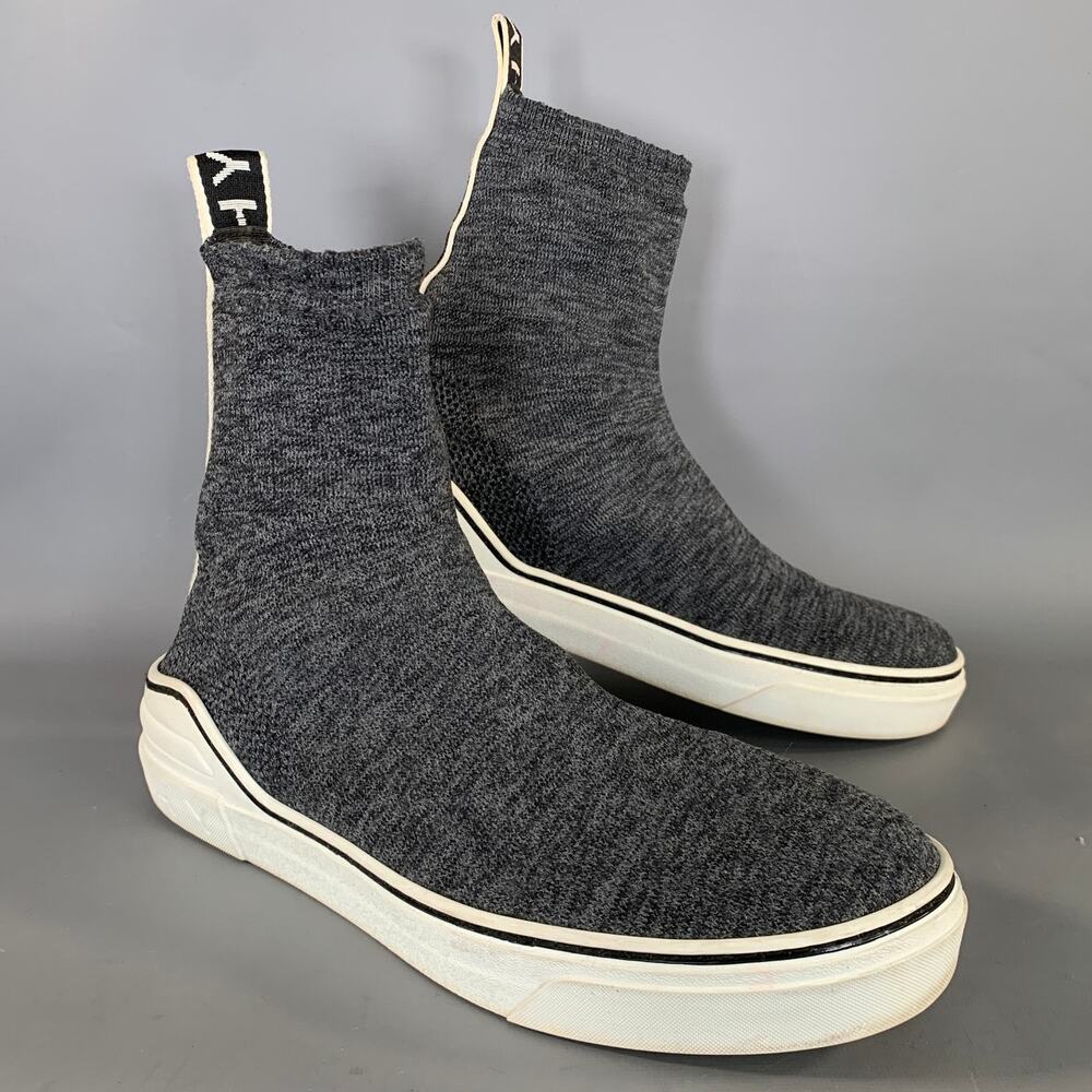 GIVENCHY Size 9 Grey White Fabric Pull On Boots